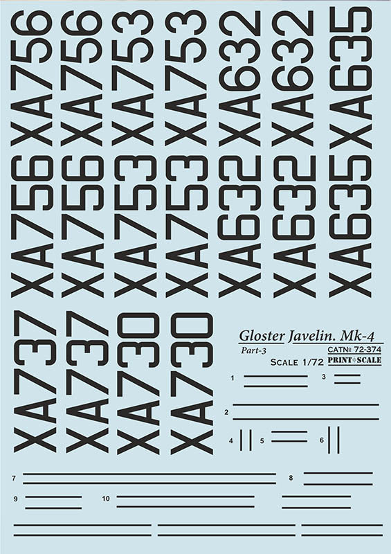 Print Scale PSL72374 1:72 Gloster Javelin Mk.4 Part 3 1
