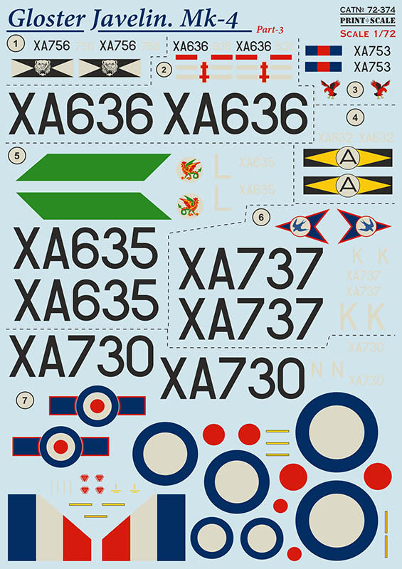 Print Scale PSL72374 1:72 Gloster Javelin Mk.4 Part 3 1