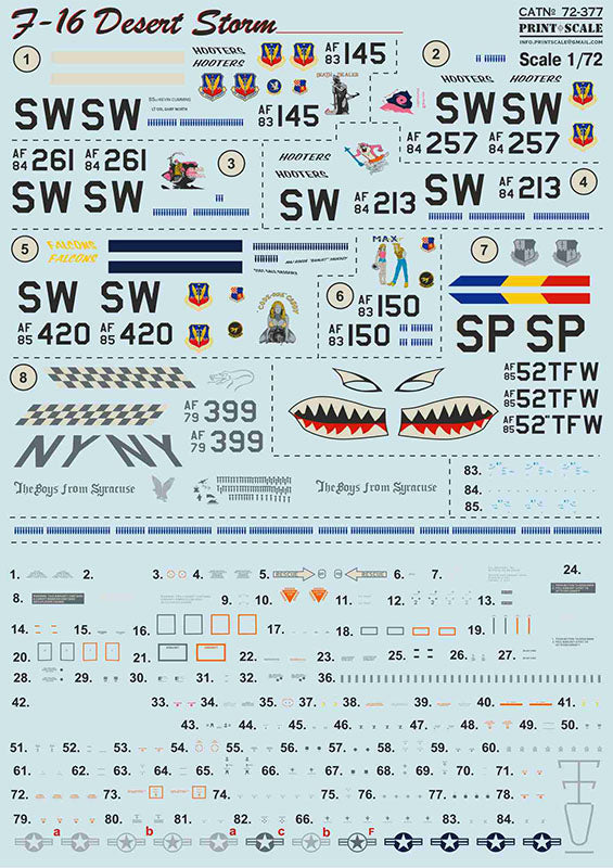 Print Scale PSL72377 1:72 F-16 Desert Storm 1