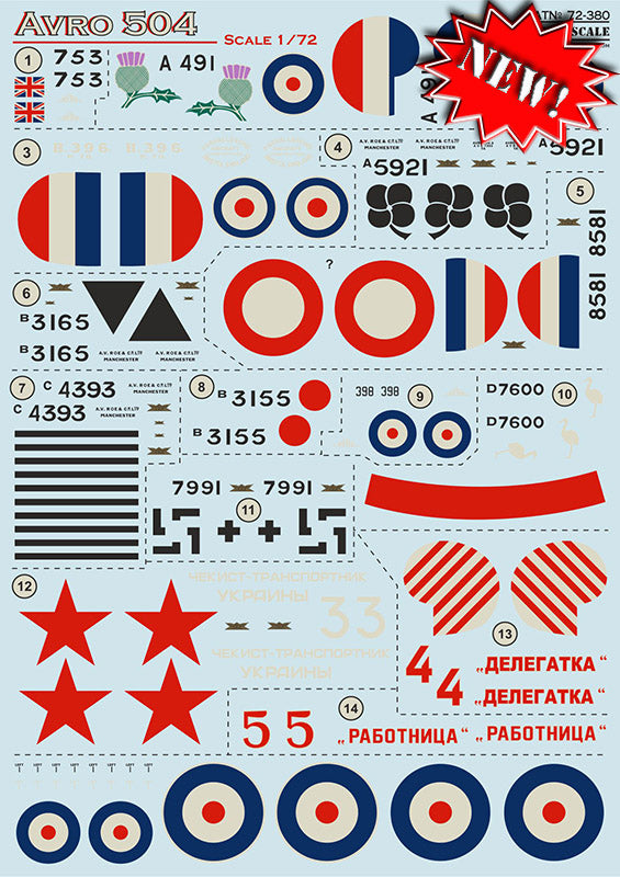 Print Scale PSL72380 1:72 Avro 504 Avro 504