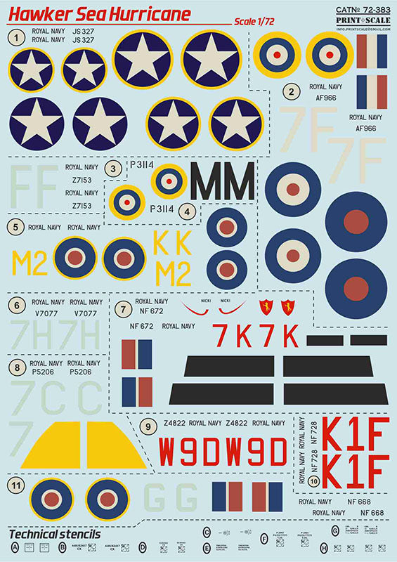 Print Scale PSL72383 1:72 Hawker Sea Hurricane 1