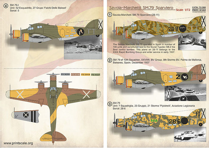 Print Scale PSL72388 1:72 Savoia-Marchetti SM-79 in the Spanish Civil War 1