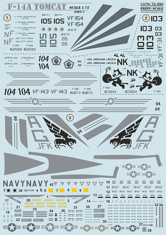Print Scale PSL72390 1:72 Grumman F-14A Tomcat Part 3 1