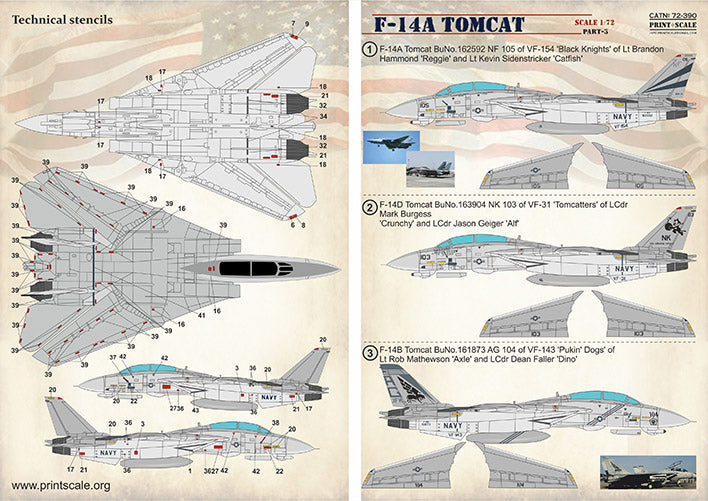 Print Scale PSL72390 1:72 Grumman F-14A Tomcat Part 3 1