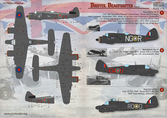 Print Scale PSL72391 1:72 Bristol Beaufighter