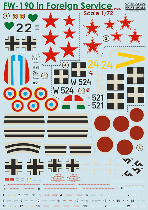 Print Scale PSL72393 1:72 Focke-Wulf Fw-190 in Foreign Service 1