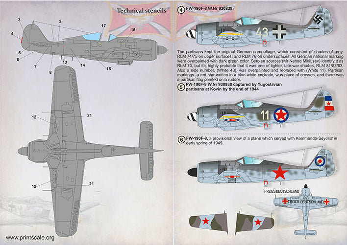 Print Scale PSL72396 1:72 Focke-Wulf Fw-190 in Foreign Service Part 2 1