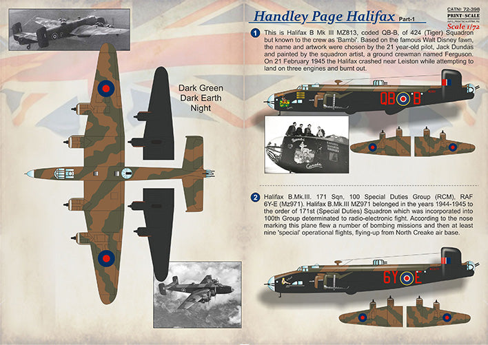 Print Scale PSL72398 1:72 Handley-Page Halifax Part 1 1