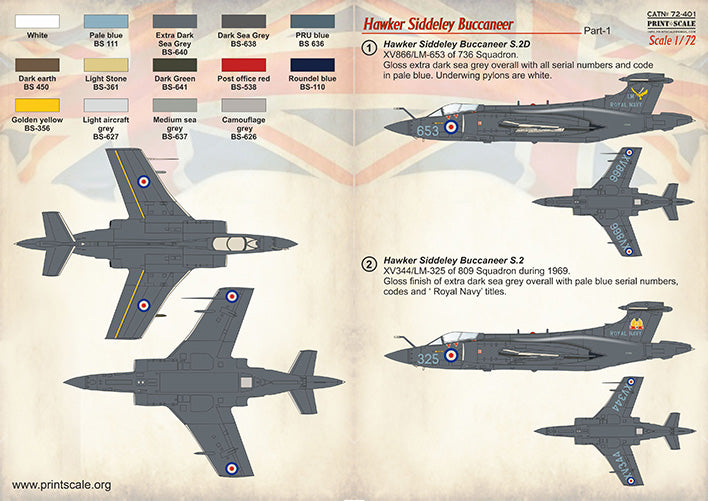 Print Scale PSL72401 1:72 Blackburn Buccaneer Part-1 1