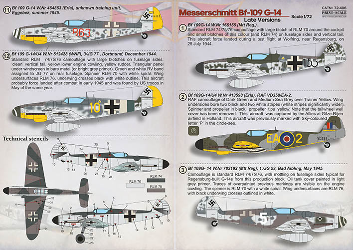 Print Scale PSL72406 1:72 Messerschmitt Bf-10G-14 Late 1