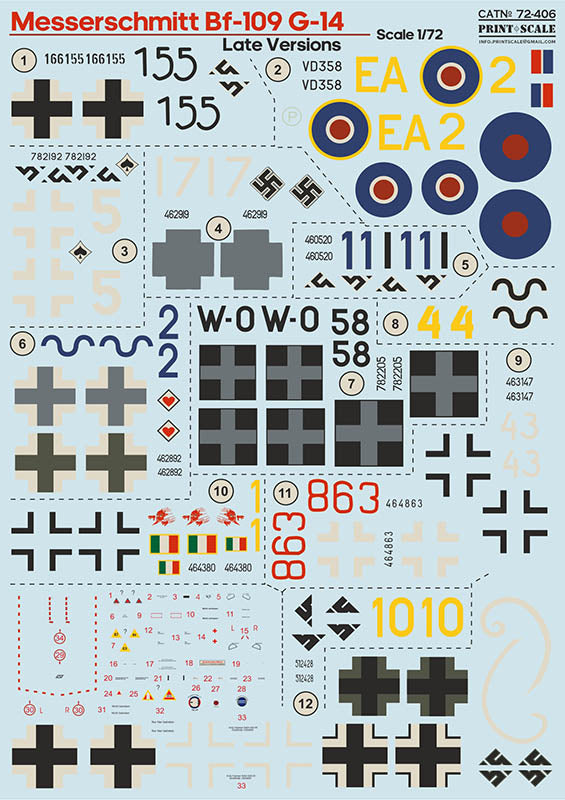 Print Scale PSL72406 1:72 Messerschmitt Bf-10G-14 Late 1