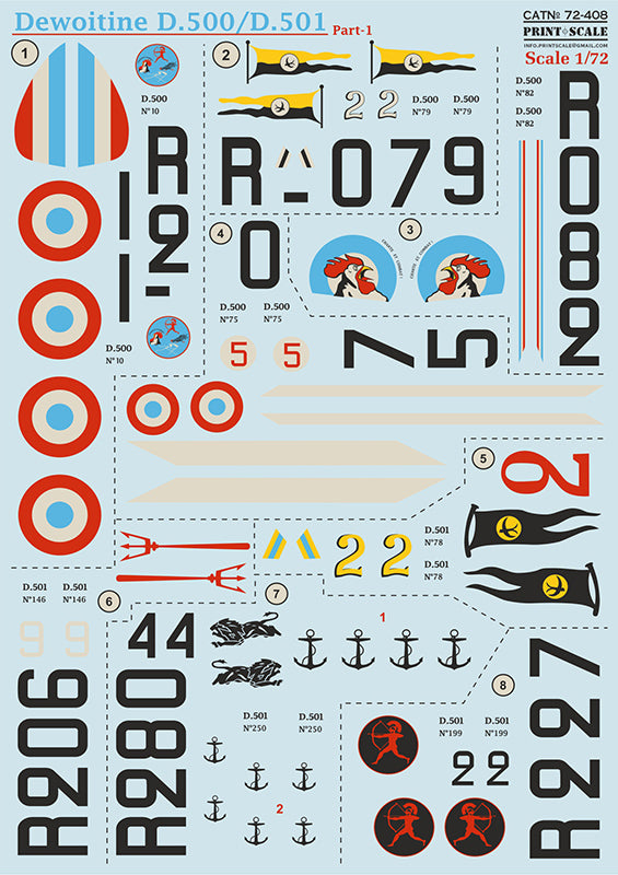 Print Scale PSL72408 1:72 Dewoitine D.500/D.501 Part 1 1