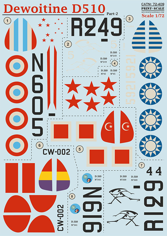 Print Scale PSL72409 1:72 Dewoitine D.510