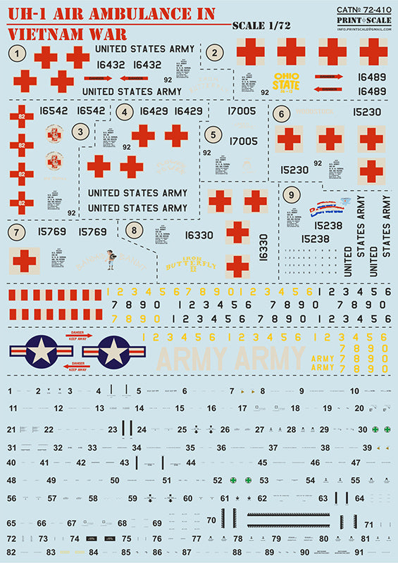 Print Scale PSL72410 1:72 Bell UH-1 Air Ambulance in Vietnam War 1