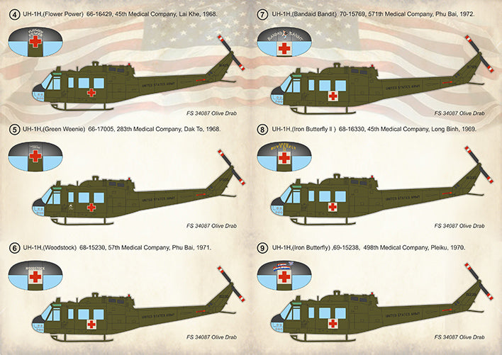 Print Scale PSL72410 1:72 Bell UH-1 Air Ambulance in Vietnam War 1