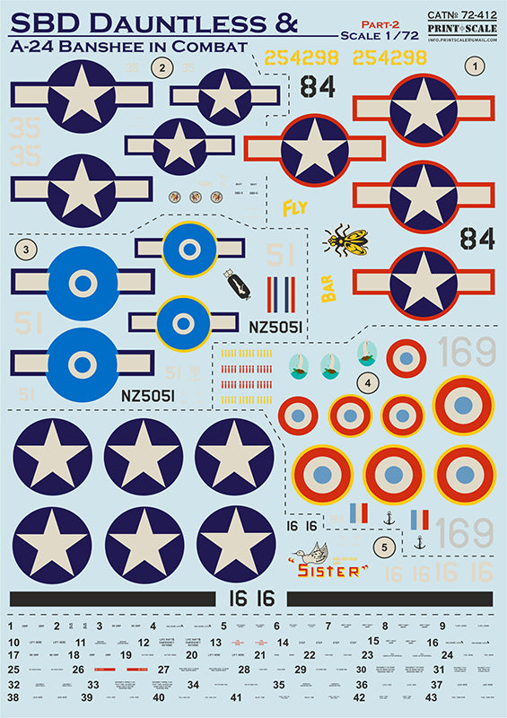 Print Scale PSL72412 1:72 Douglas SBD Dauntless & A-24 Banshee in combat Part 2