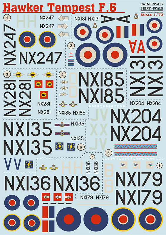 Print Scale PSL72417 1:72 Hawker Tempest F.6 1