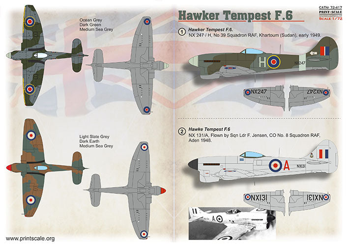 Print Scale PSL72417 1:72 Hawker Tempest F.6 1