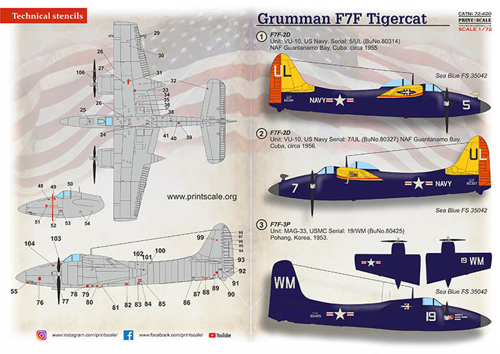 Print Scale PSL72420 1:72 Grumman F7F Tigercat 1