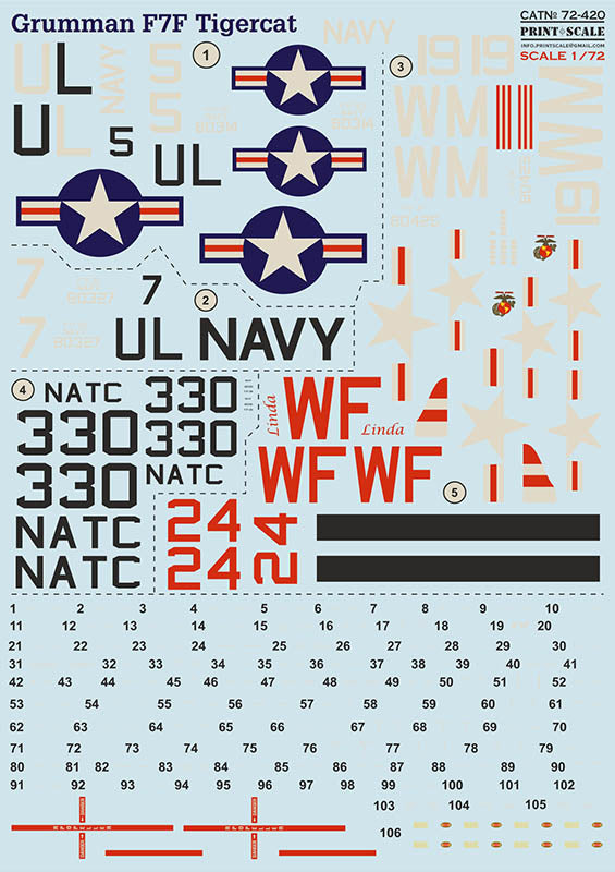 Print Scale PSL72420 1:72 Grumman F7F Tigercat 1