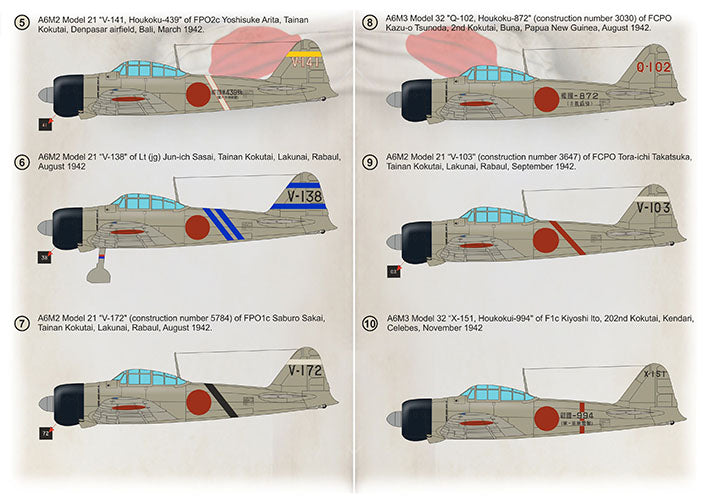 Print Scale PSL72427 1:72 Mitsubishi A6M Zero-Sen Aces Part 2 1