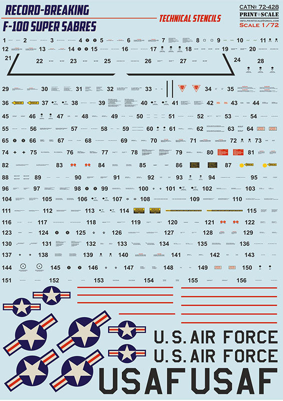 Print Scale PSL72428 1:72 North-American F-100 Super Sabre