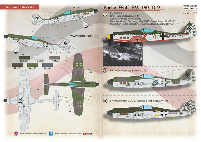 Print Scale PSL72429 1:72 Focke-Wulf Fw-190D-9 Part 1 1