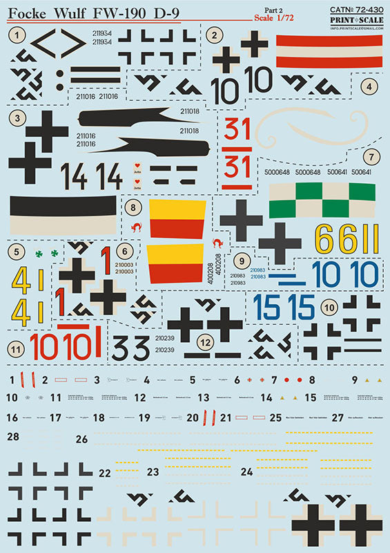 Print Scale PSL72430 1:72 Focke-Wulf Fw-190D-9 Part 2 1