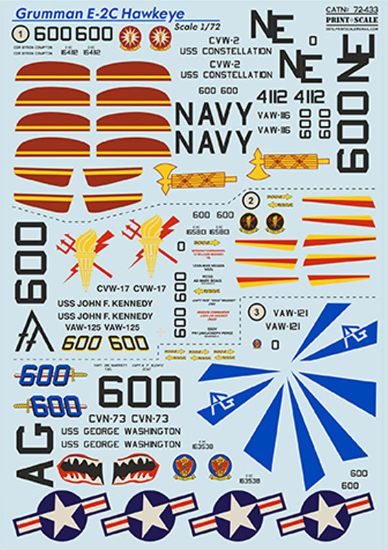 Print Scale PSL72433 1:72 Grumman E-2C Hawkeye Part-2 1
