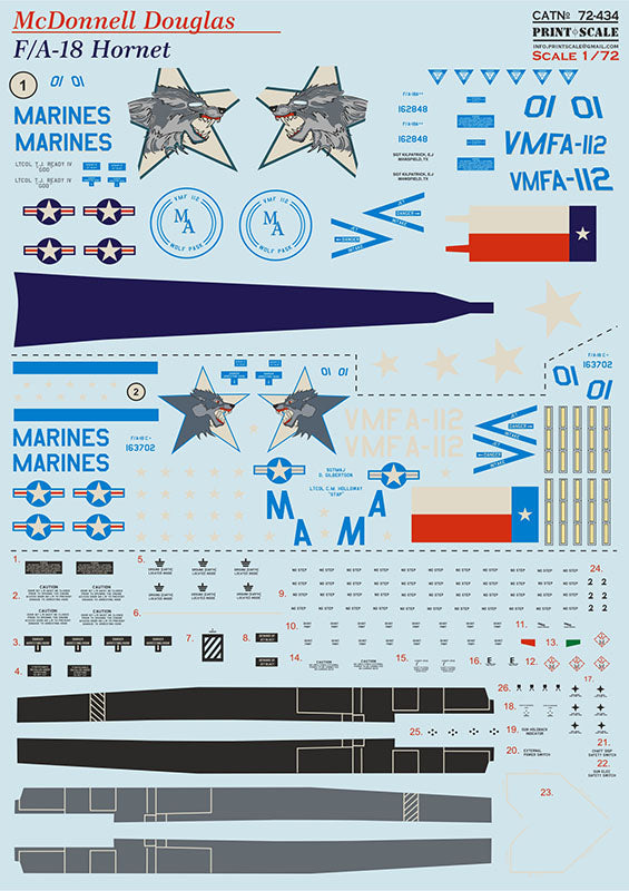 Print Scale PSL72434 1:72 McDonnell-Douglas F/A-18 Hornet 1