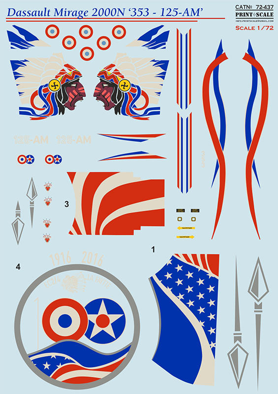 Print Scale PSL72437 1:72 Dassault_Mirage 2000N 353