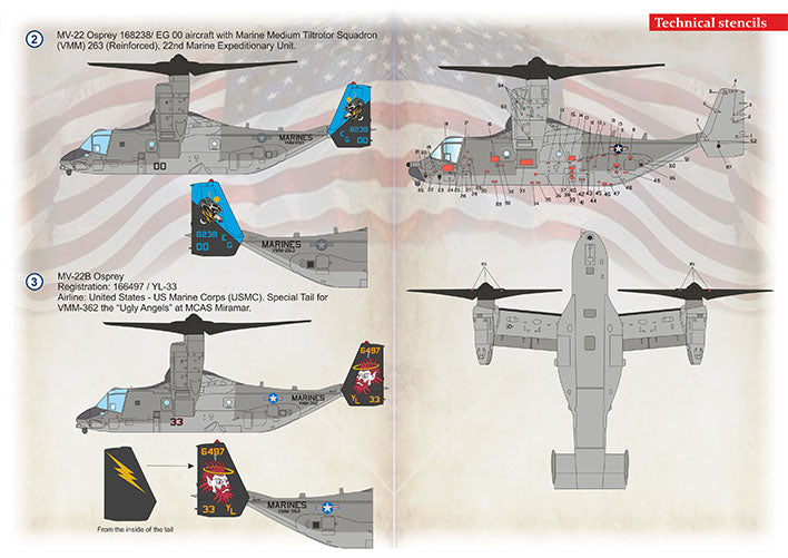 Print Scale PSL72439 1:72 Bell/Osprey MV-22B Osprey Part-2 1