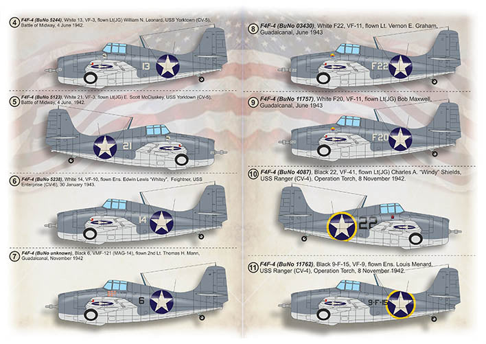 Print Scale PSL72441 1:72 Grumman F4F Wildcat Aces