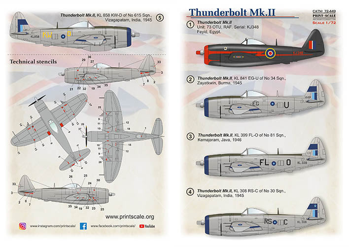Print Scale PSL72449 1:72 Republic Thunderbolt Mk.II 1