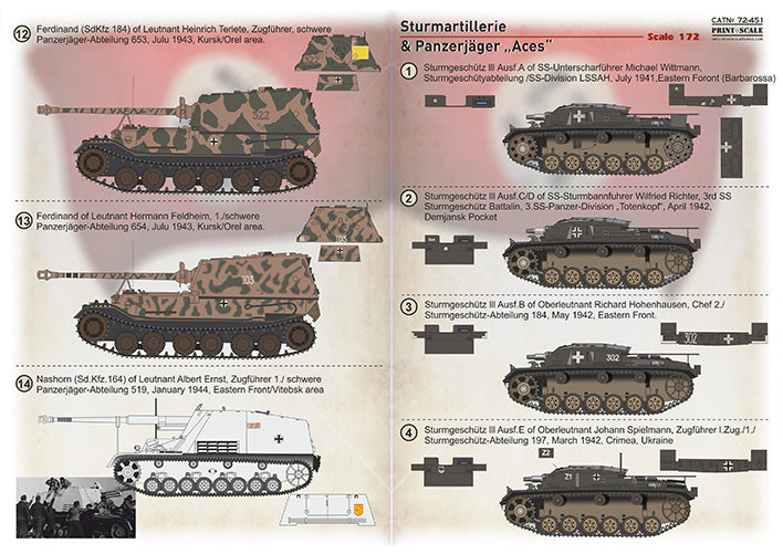 Print Scale PSL72451 1:72 Sturmartillerie and Panzerjager Aces 1