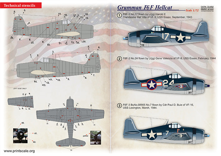 Print Scale PSL72452 1:72 Grumman F6F Hellcat 1