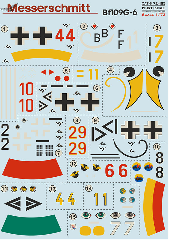 Print Scale PSL72455 1:72 Messerschmitt Bf-109G-6 1