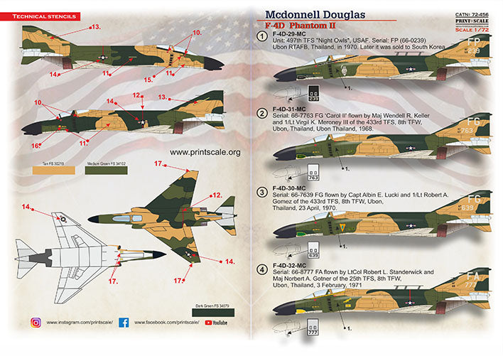 Print Scale PSL72456 1:72 McDonnell F-4D Phantom II 1