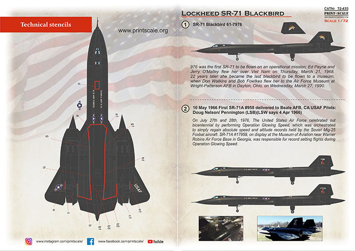 Print Scale PSL72435 1:72 Lockheed SR-71 Part-1 1