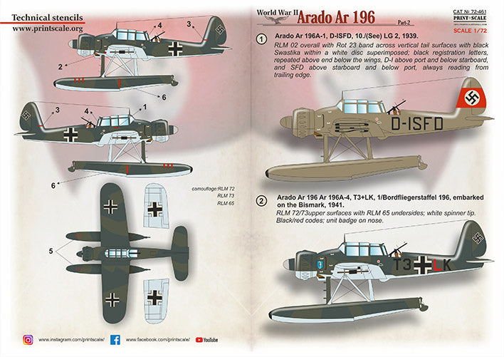 Print Scale PSL72461 1:72 Arado Ar-196 1