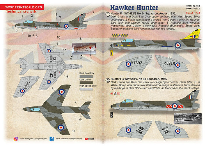 Print Scale PSL72464 1:72 Hawker Hunter 1