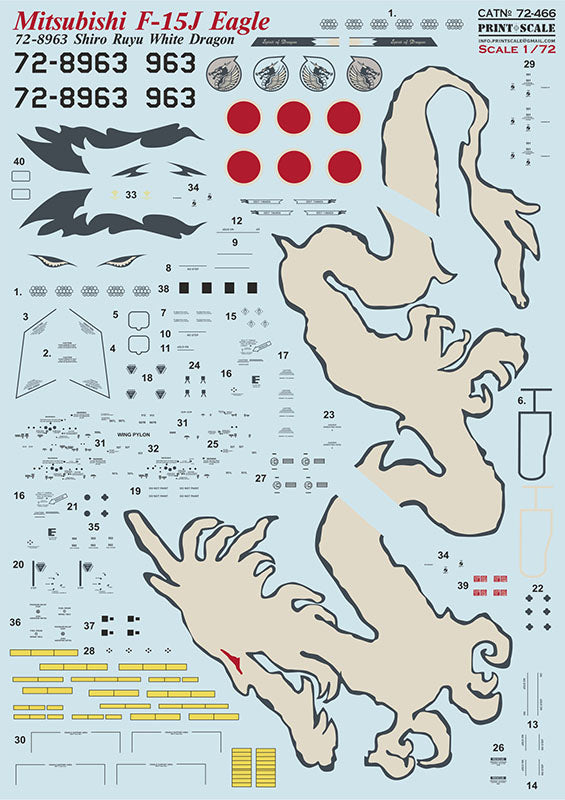 Print Scale PSL72466 1:72 Mitsubishi F-15J Eagle White Dragon 1