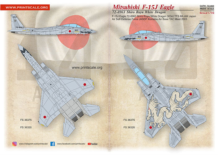 Print Scale PSL72466 1:72 Mitsubishi F-15J Eagle White Dragon 1