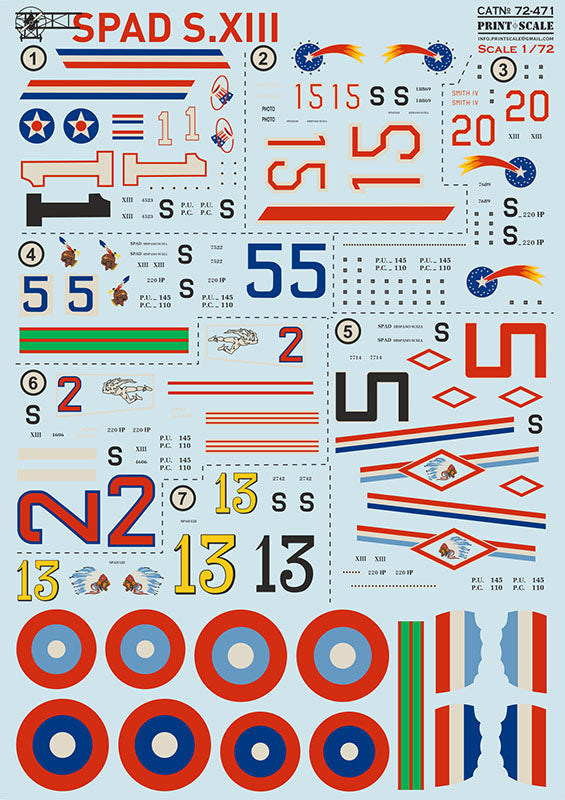 Print Scale PSL72471 1:72 SPAD S.XIII 1