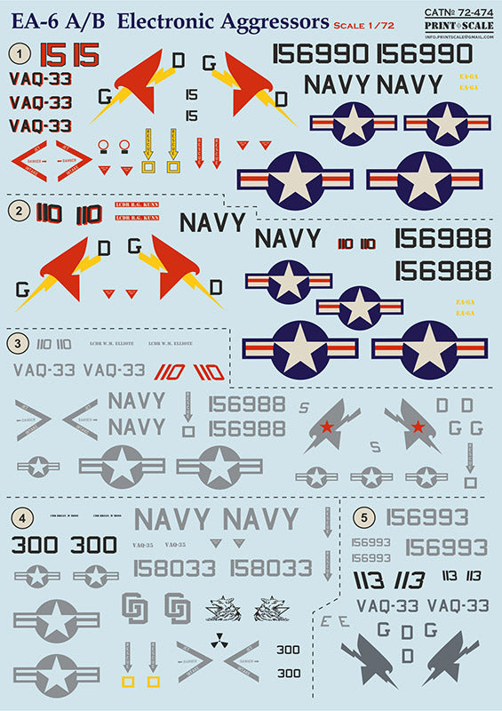 Print Scale PSL72474 1:72 Grumman EA-6A Intruder Electronic Aggressor 1