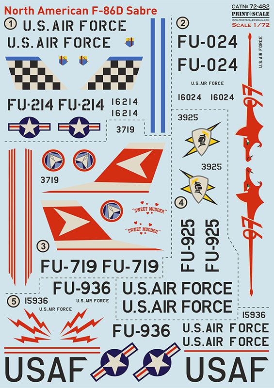 Print Scale PSL72482 1:72 North-American F-86D Sabre Dog 1