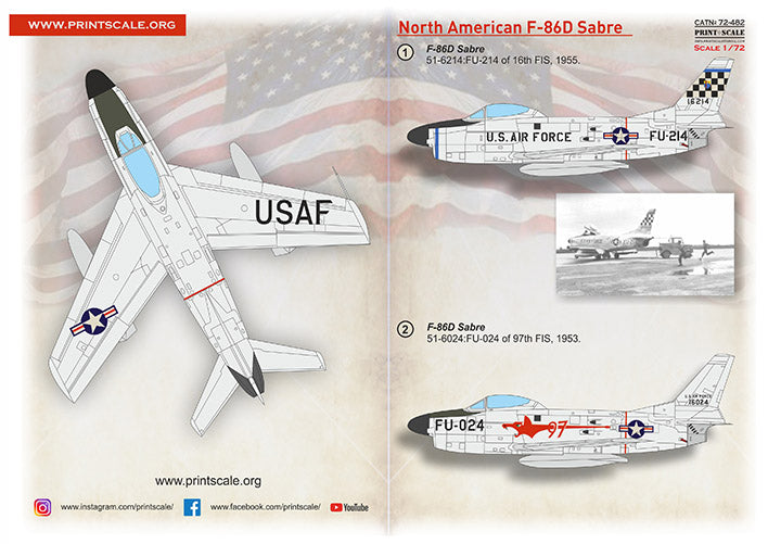 Print Scale PSL72482 1:72 North-American F-86D Sabre Dog 1