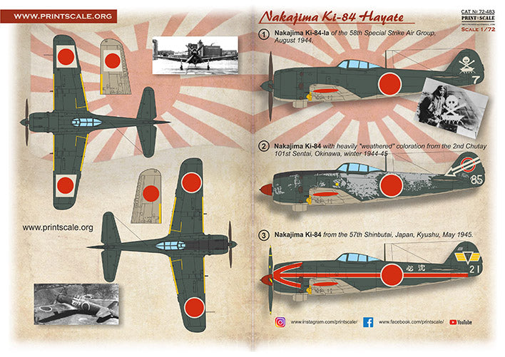 Print Scale PSL72483 1:72 Nakajima Ki-84 Hayate 1