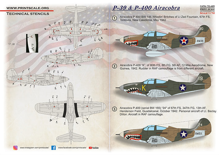 Print Scale PSL72485 1:72 Bell P-39 Airacobra 1
