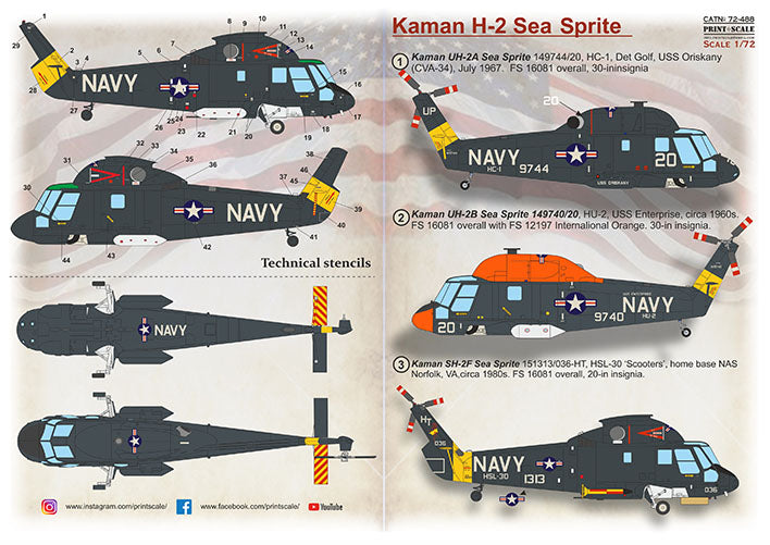 Print Scale PSL72488 1:72 Kaman Sea Sprite H-2 1
